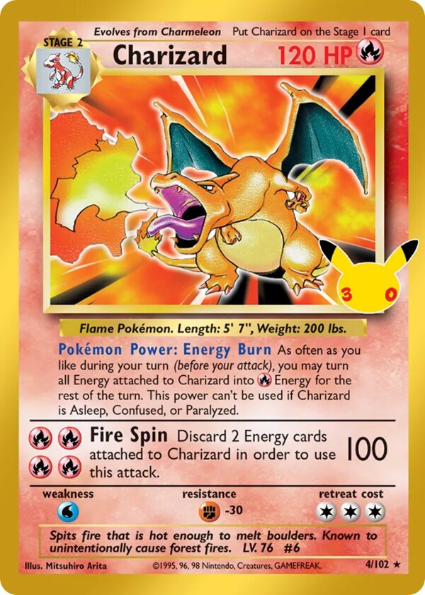 Charizard, 30th Celebration · Classic Collection 4/102