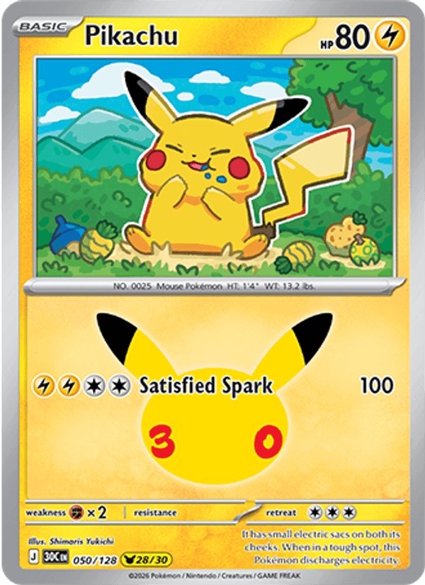 Pikachu — 30th Celebration 050/128